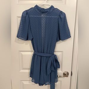 Blue Tie Romper